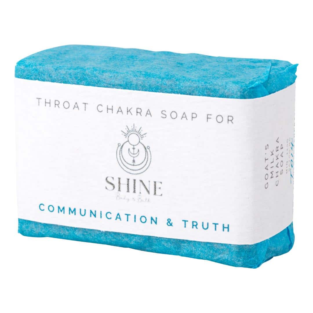 Throat Chakra Soap wrapped feature image | Shine Body & Bath