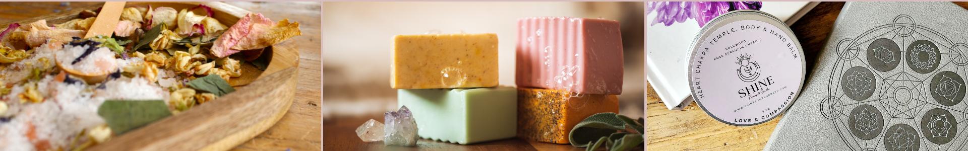 Trio of images of Shine Body & Bath products | Shine Body & Bath | For stockists